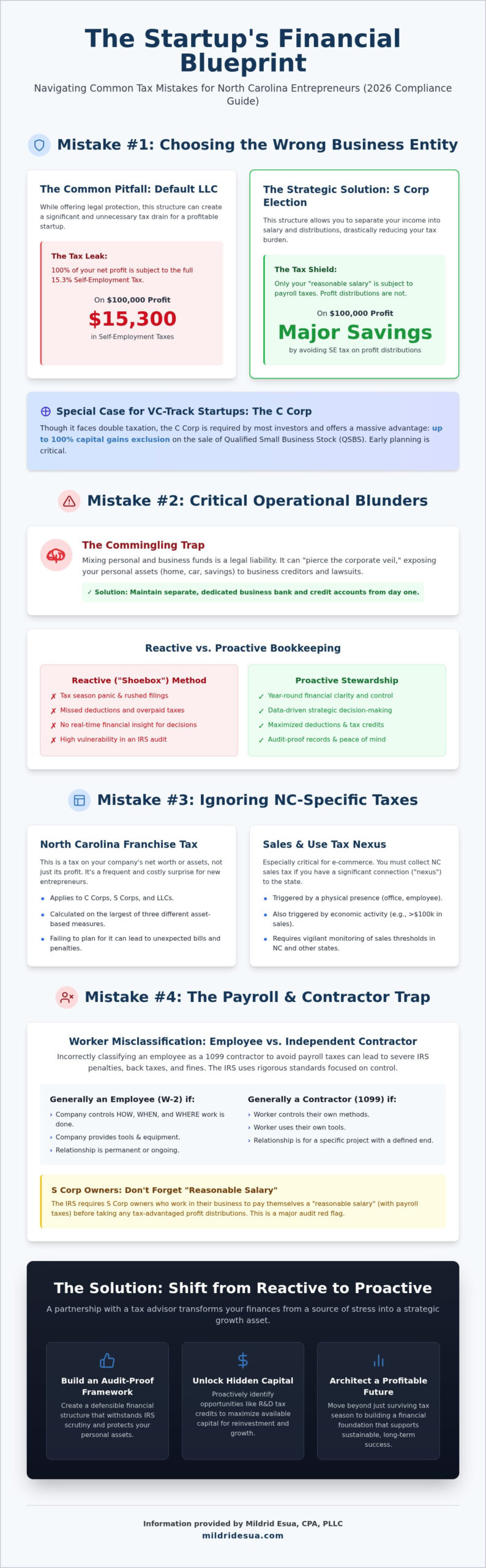 Common NC Startup Tax Mistakes: 2026 Compliance Guide